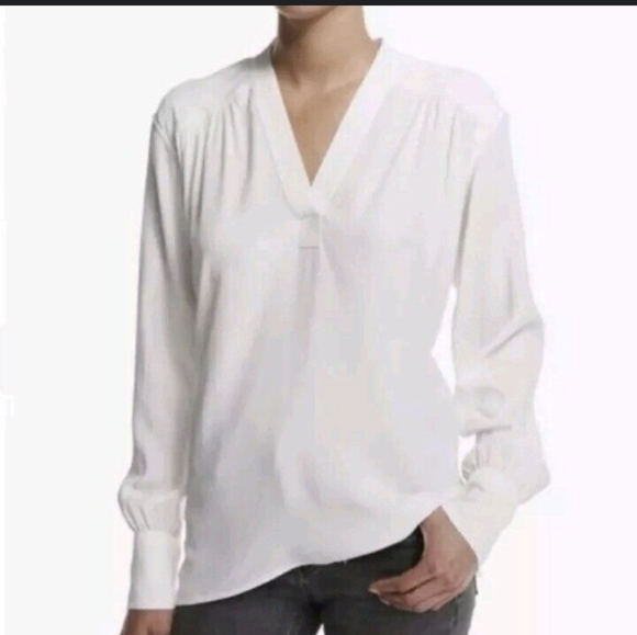 Helmut Lang Tops - Helmut Lang Cream Textured Pullover Viscose Blouse XS